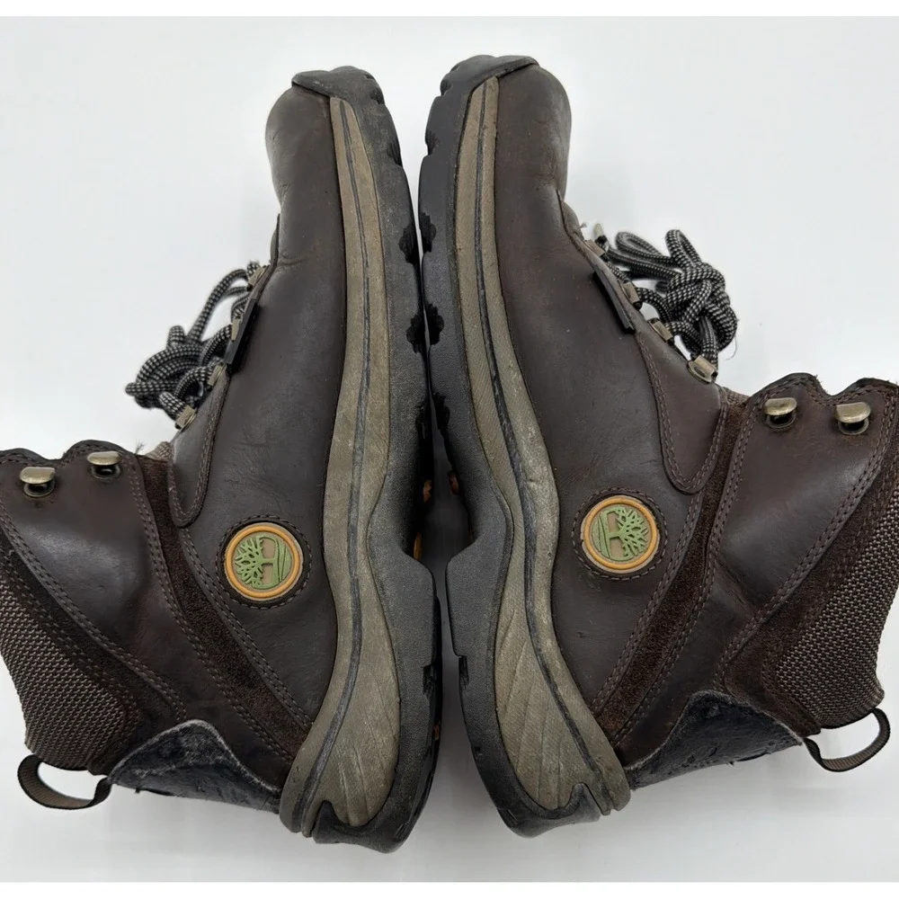 Timberland White Ledge Mens 9 M‎ Waterproof Boots Brown Leather Lace Up Mid
